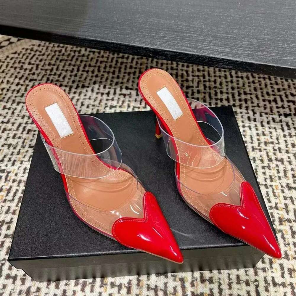 Designer Brand Shoes Genuine Leather High Sexy Sandals Women's Summer New Slim Heel Slippers for Outwear Trend