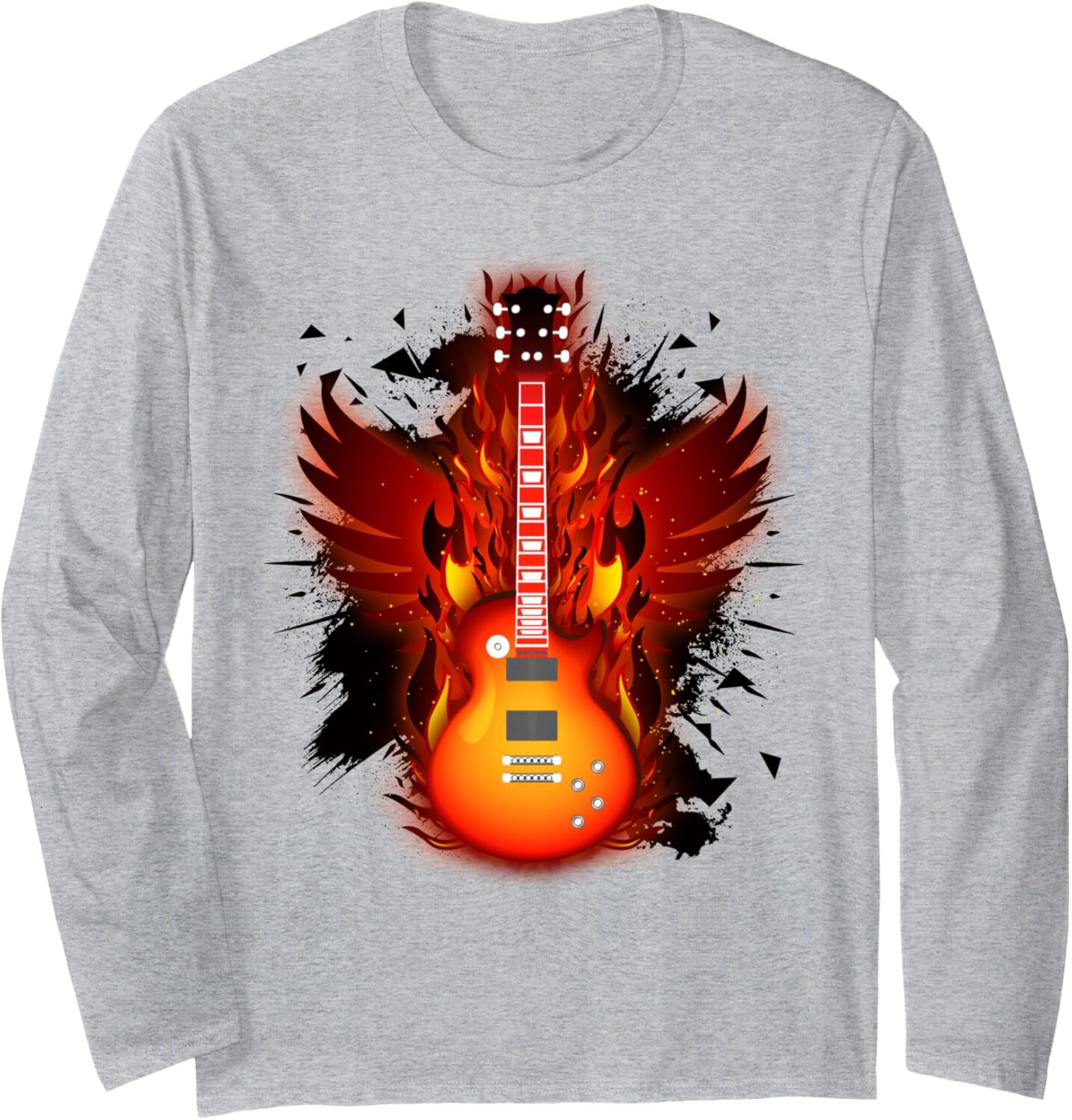 Long Sleeve Shirts for Men sweatshirt Guitar Phoenix Fire Music Sound Acoustic Gift Long SleeveTee Streetwear Casual tops clothes