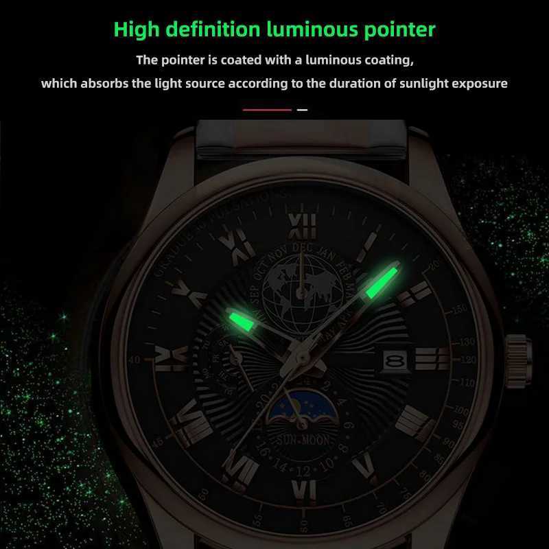 2024 Men Watch Fashion Top Luxury Sport Mens Wristwatch Waterproof Luminous Leather Date Quartz Watches Man clockX240923