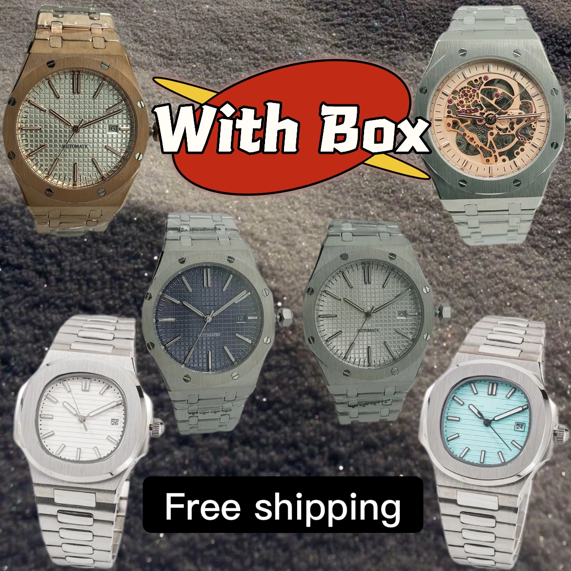 watch mens watch automatic skeleton watches men quantity deaigner classic style 41mm full stainless steel relojes date menwatch sapphire glass with box