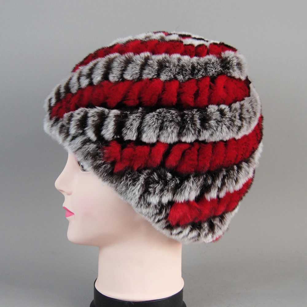Beanie/Skull Caps Women Winter Warm Real Rex Rabbit Fur Hat Snow C Winter Hats for Women Girls Real Fur Knit Skullies Beanies Natural Fluffy Hat J2409