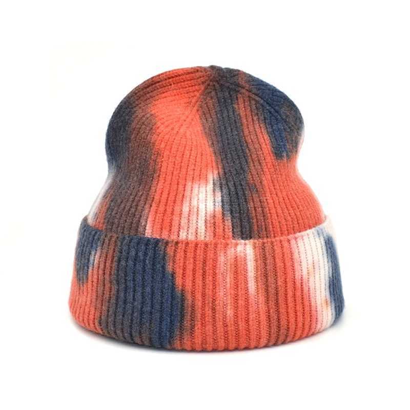 Beanie/Skull Caps Tie e Hip Hop Unisex Spring Autumn Outdoor Beanie Keep Warm Elasticity Personality Knitted Hat Ski C J240923
