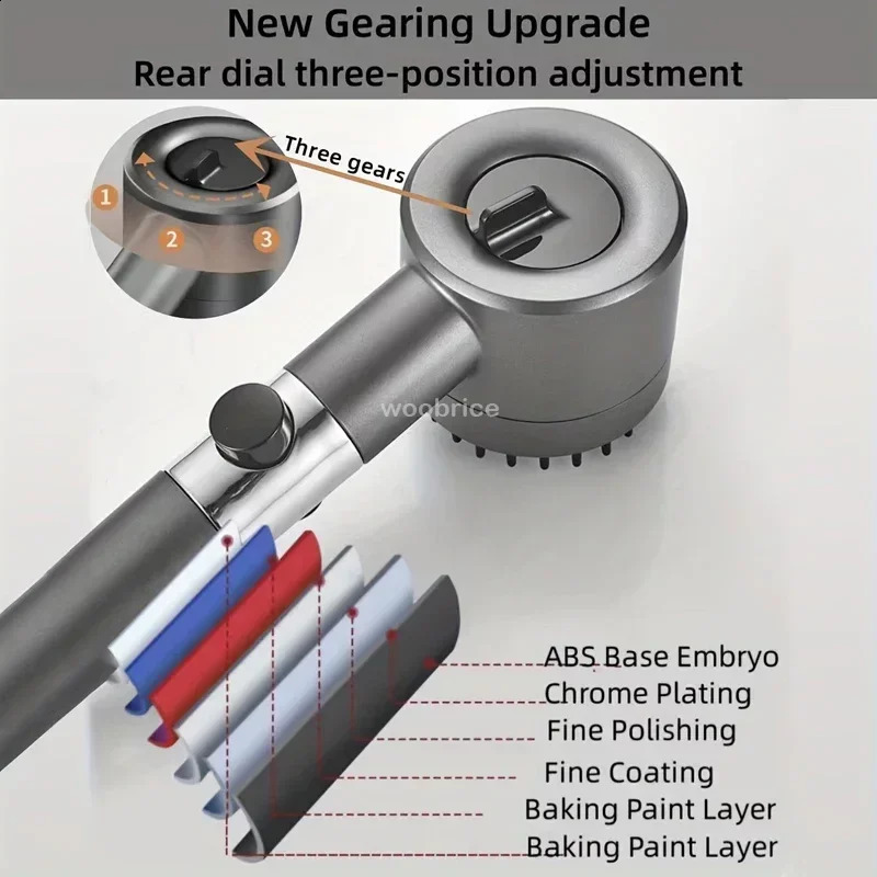 Shower Head 4-Setting Shower Head - Filtered Water Massage With Instant Stop M260320