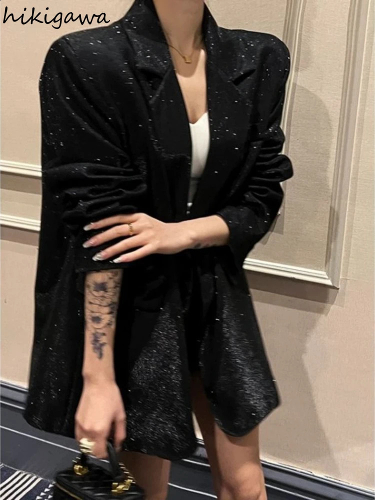 Korean Oversized Jackets 2024 Women Clothing Harajuku Sequined Blazer Y2k Tops Streetwear Fashion Casual Coats Ropa Mujer 7o628 240918