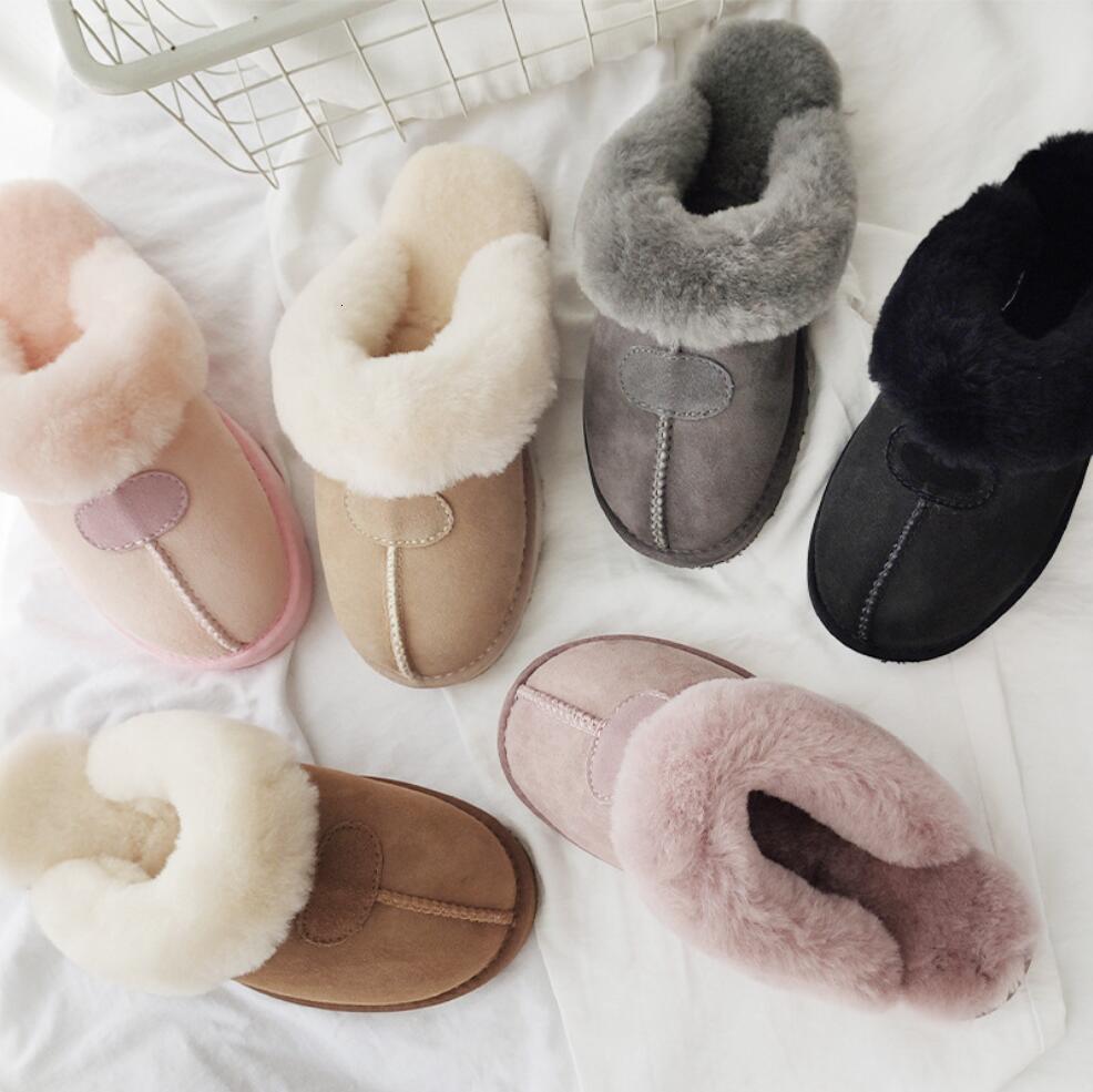 Sheepskin Fur Slippers | Anti-Slip Cozy Warm Wool House Shoes for Women dh910320090