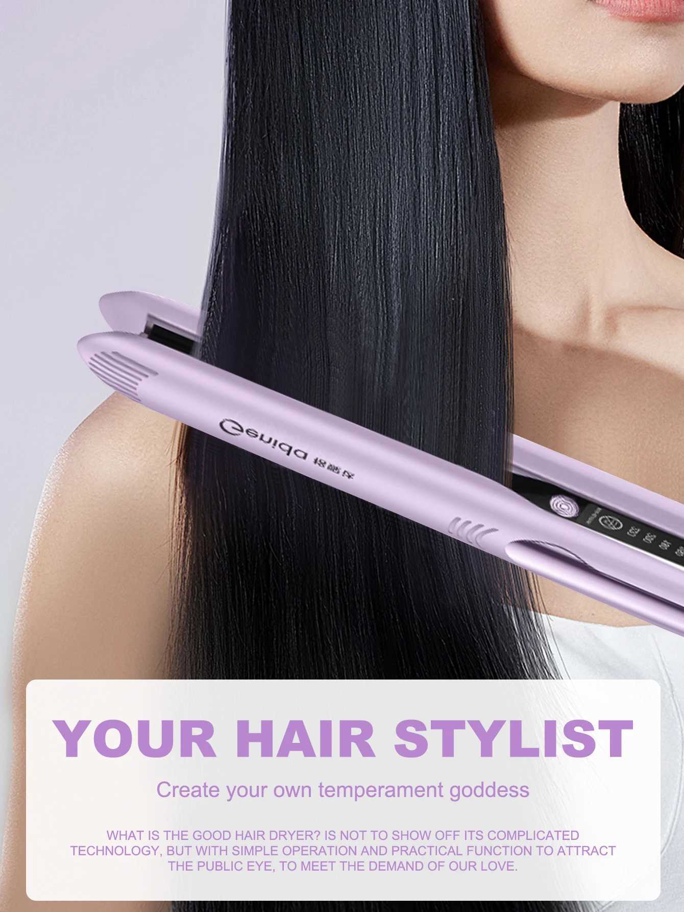 1 piece of hair straightener and curling iron professional salon hair straightening ironing and styling equipment suitable for home and travel purple 