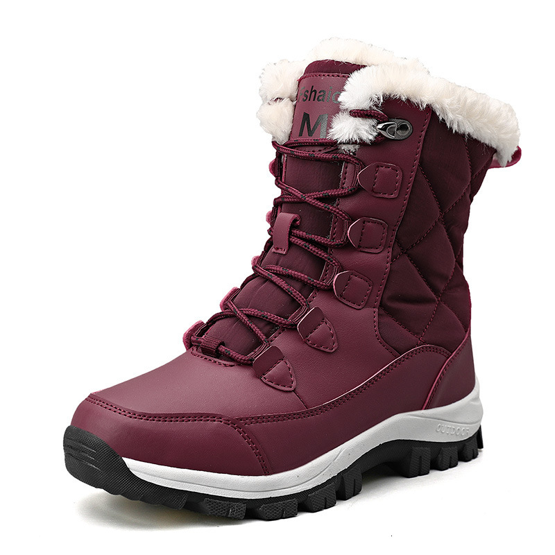 2024 Xuanhui Fashion Winter classic high Cotton Shoes Outdoor Anti Slip Fur ing Fluffy Snow Boots For Women