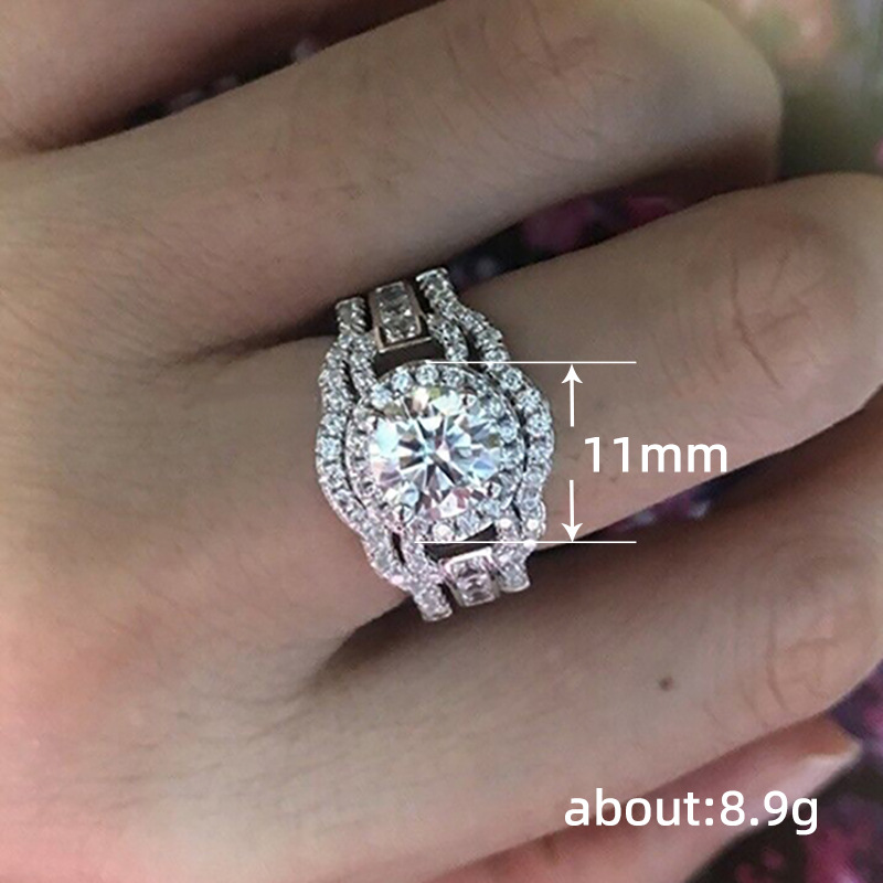 Wedding Rings: Sterg Sier Ladies Topaz CZ Dia Rings For Lovers Gift