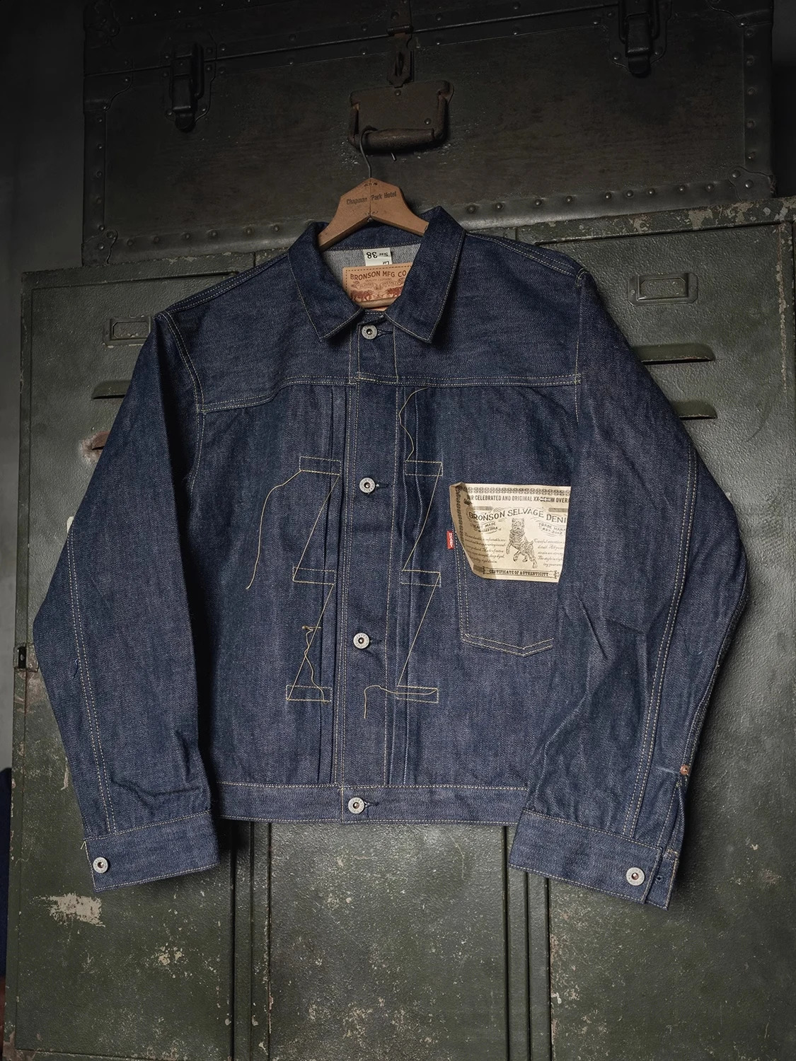 Durable Bronson 44806XX denim jacket war model blue striped shirt S506XX 240921