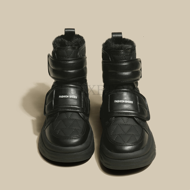 Fur White Women Padded hot Cotton Shoes Winter Warm Pu Leather Snow Footwear Thick Bottom Plush Short Ankle Boots
