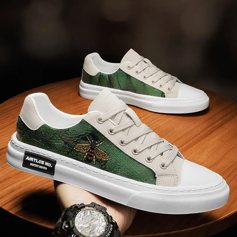 New 2024 Men's Trendy White Casual Breathable Canvas Skate hot Shoes for Winter