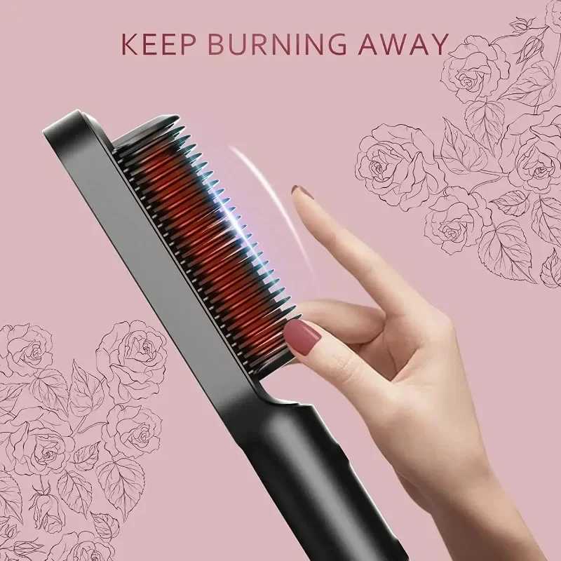 Mini straightener hot comb trend custom hairstyle tool straightening brush straightener CL240923