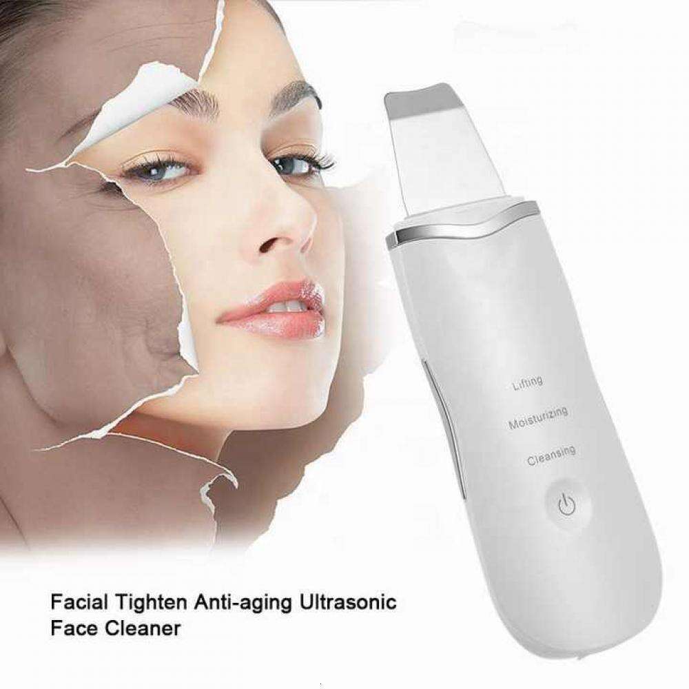 Ultrasonic Skin Deep Vibrate Cleaner Shovel Face Scrubber Peeg Black Head Remover Facial Massager