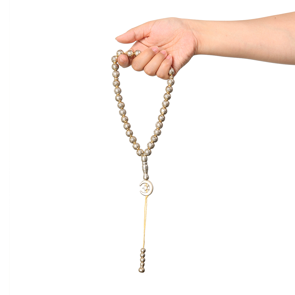 Islamic prayer beads, 33 bead string bracelets, star and moon styles, Saudi style items of faith