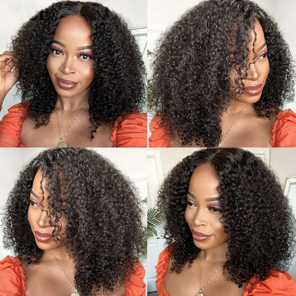 Megeen 12A Afro Kinky Curly Human Hair Wigs 13X4 Front Wig 18 20 Inches Natural Mongolian Lace Frontal Pre Plucked Virgin