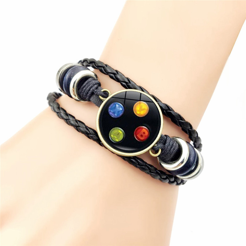 Game controller bracelet women's vintage handwoven leather bracelet fashion minimalist hand jewelry Free shipping
