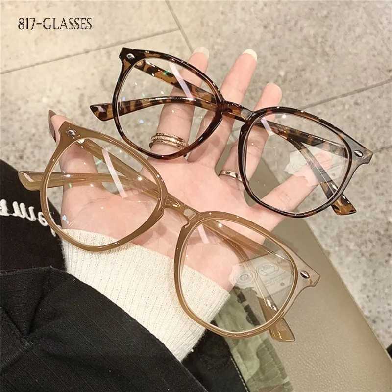Fashion Accessories Myopia Womens and Mens Glasses Retro Leopard Pattern Weight Loss Brown Frame H240923
