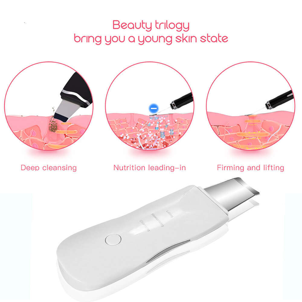 Ultrasonic Skin Deep Vibrate Cleaner Shovel Face Scrubber Peeg Black Head Remover Facial Massager