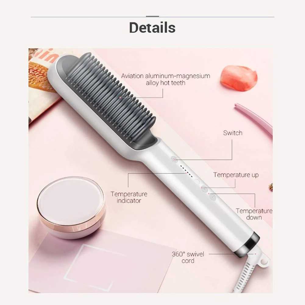 Hair comb hot air heating comb anti iron hair straightener curling hot brush straightener CL240923
