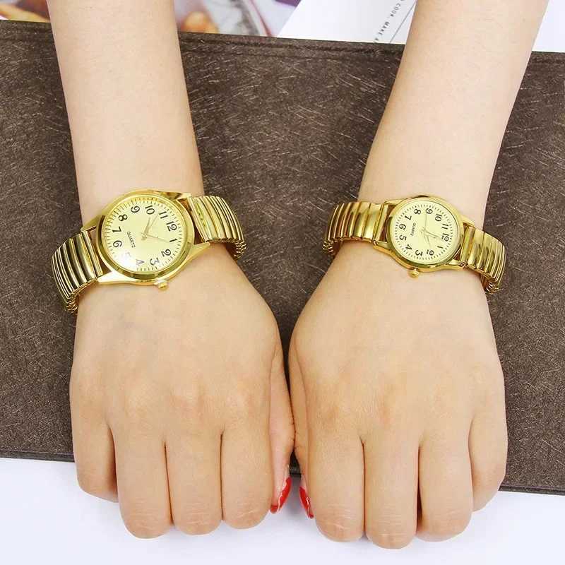 Man Women Couple Wrist Watches Stainless Steel Band Alloy Lovers Business Quartz Movement Wristwatch Elastic Strap Band WatchX240923