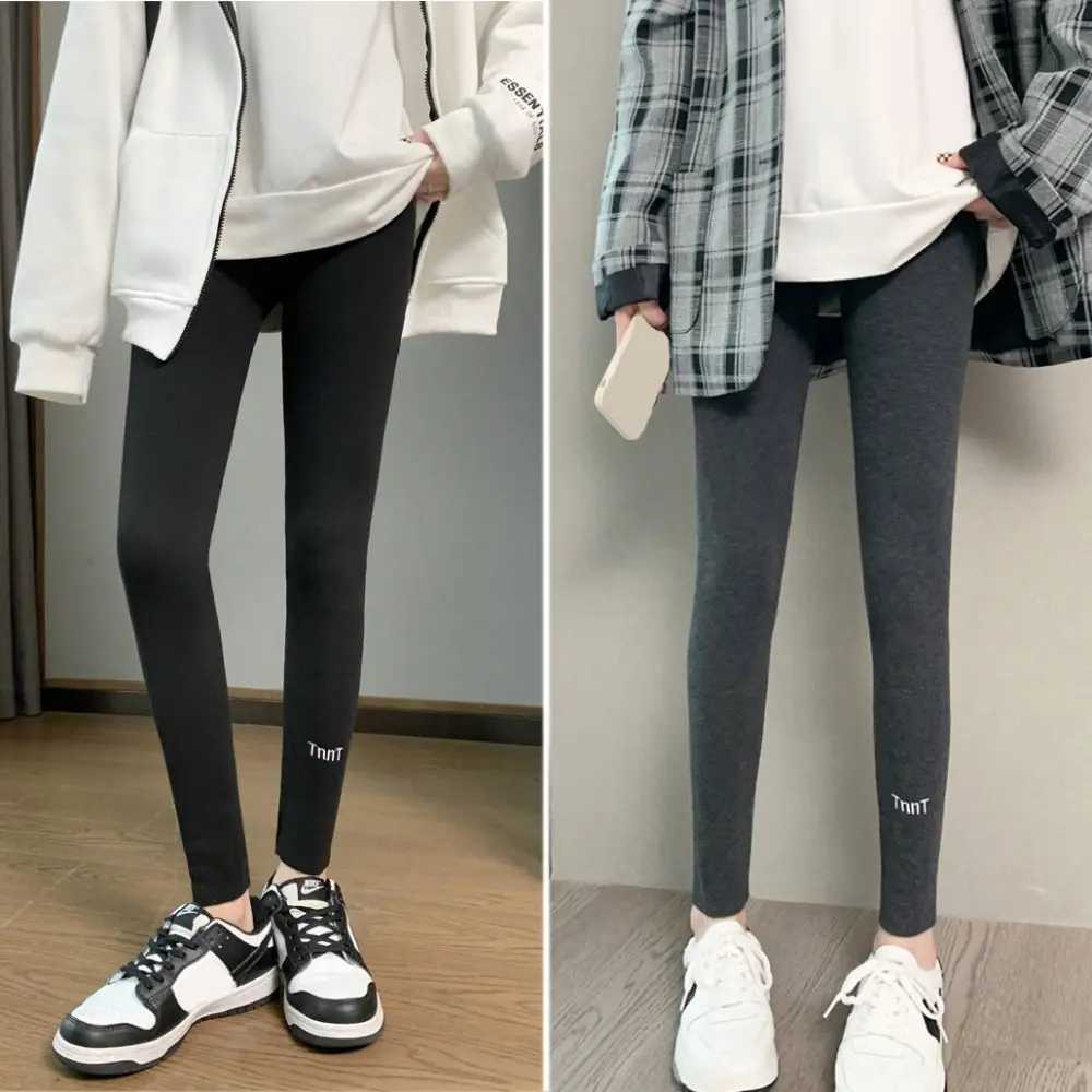 Fashion Letter Women Leggings Embroidery Thickened Long Pants Autumn Winter Warm UnderpantsX240914