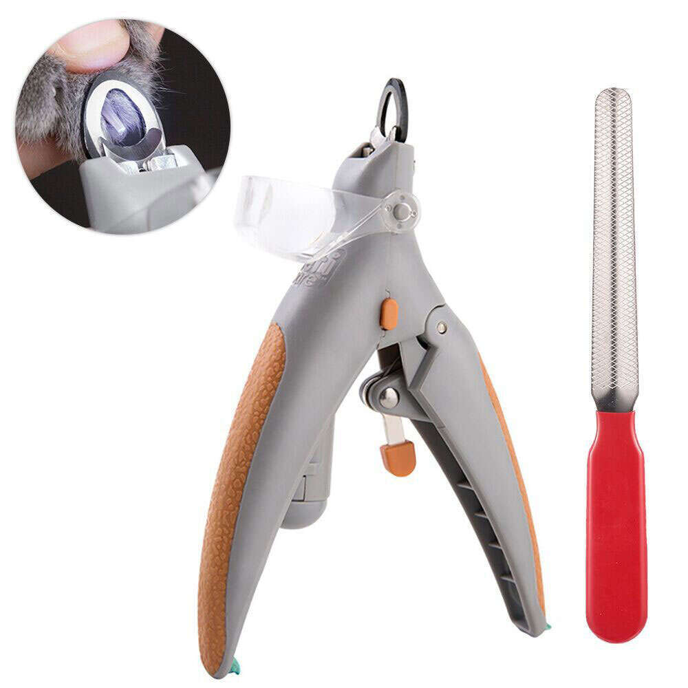 Professional dog cat claw clipper, LED animal nail trimmer, pet supplies