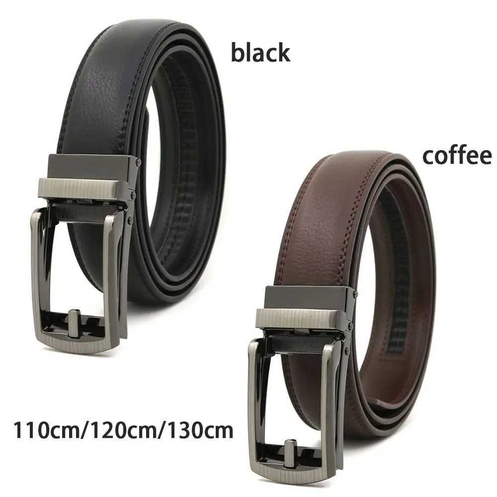 Mens Click Belt Automatic Buckle 110cm 120cm 130cm Comfort Leather Ratchet Dress with Slide Buckle Adjustable TrimX240923