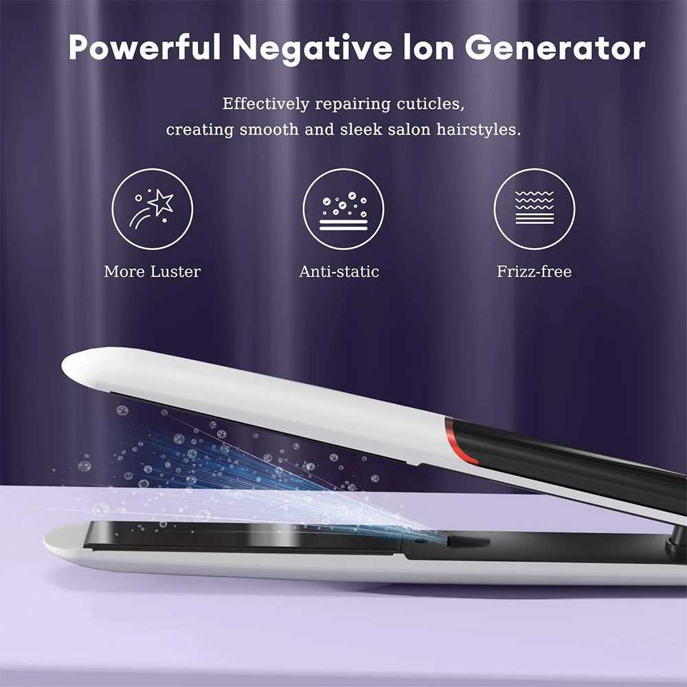 2-in-1 straightener and curling iron for 10 seconds fast heating flat iron professional ceramic coating smooth hair styling tool CL240923