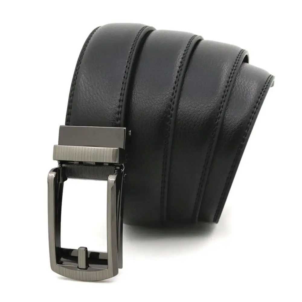 Mens Click Belt Automatic Buckle 110cm 120cm 130cm Comfort Leather Ratchet Dress with Slide Buckle Adjustable TrimX240923