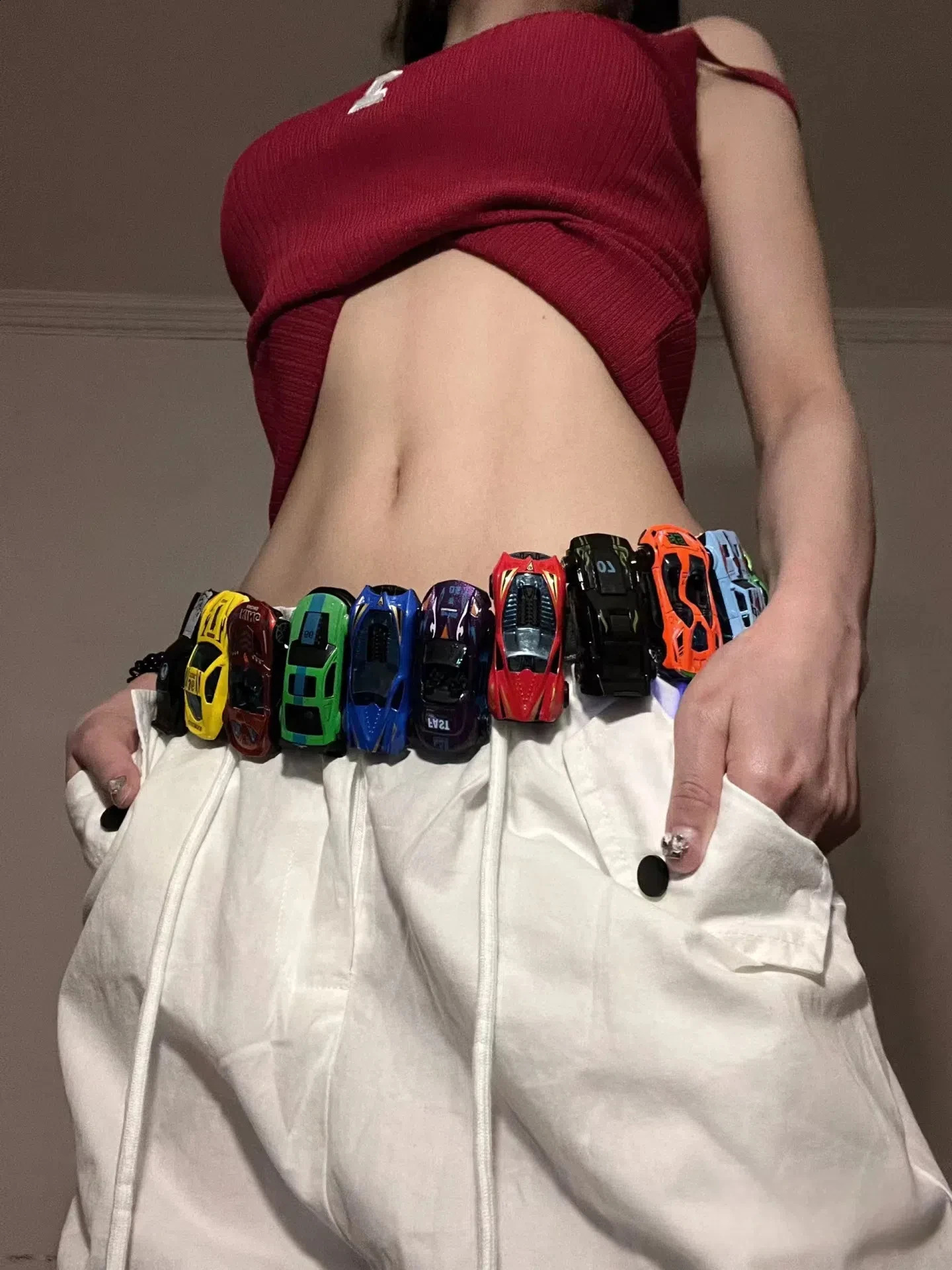 Creative Racing Model Belt Y2k Streetwear 18pcs Model Decorative Belt For Men Women Clothes Accessories 240903