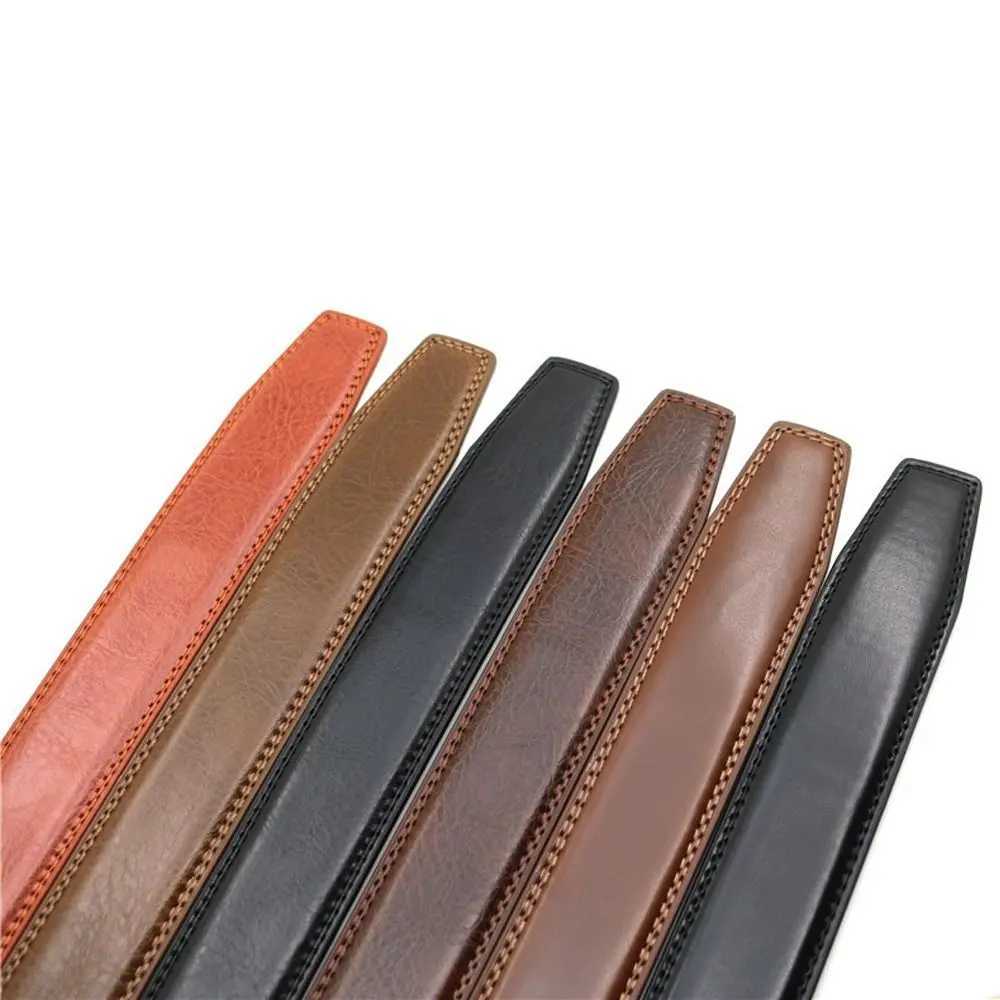 Mens Click Belt Automatic Buckle 110cm 120cm 130cm Comfort Leather Ratchet Dress with Slide Buckle Adjustable TrimX240923
