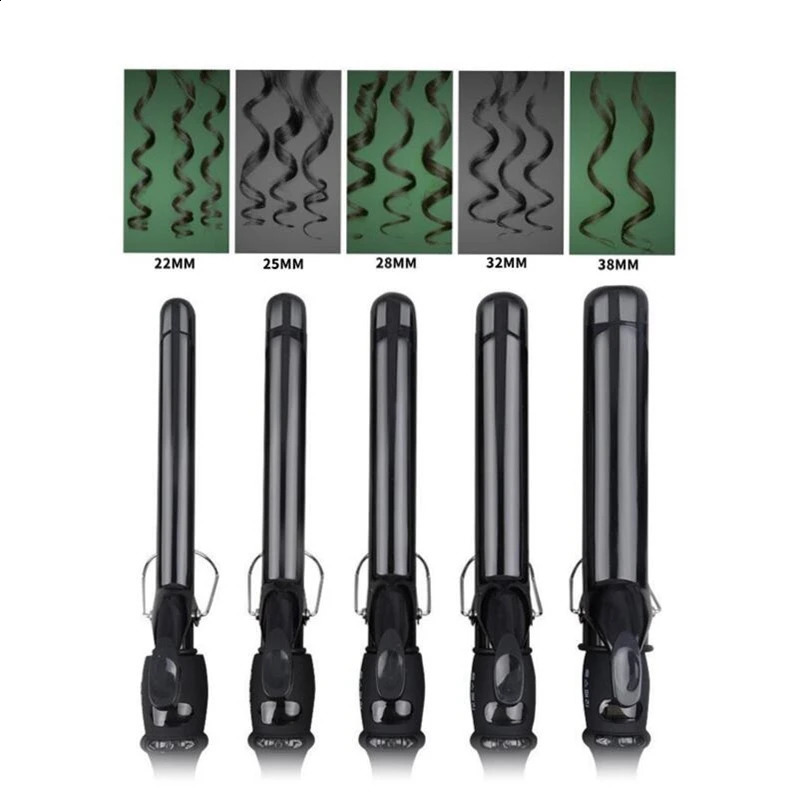 Professional electric curling iron with temperature regulation and a 22-38mm LCD screen for curling iron 240913