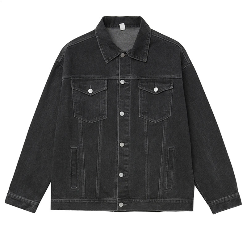 Mens denim jacket autumn and winter fashionable loose fitting retro cool casual high street mens 240921