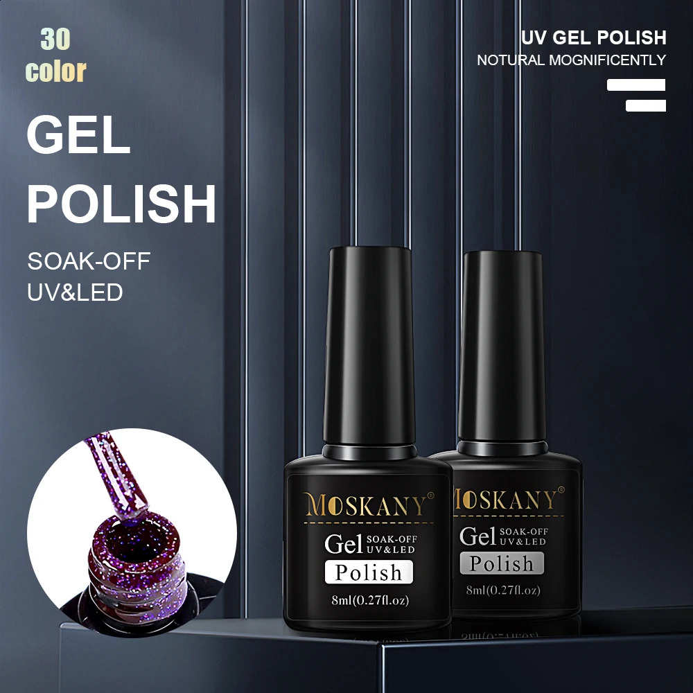 MOSKANY 20/30 pieces UV gel nail polish set semi permanent nail polish varnish soap nail art decal basic coating set 240921 - view 5
