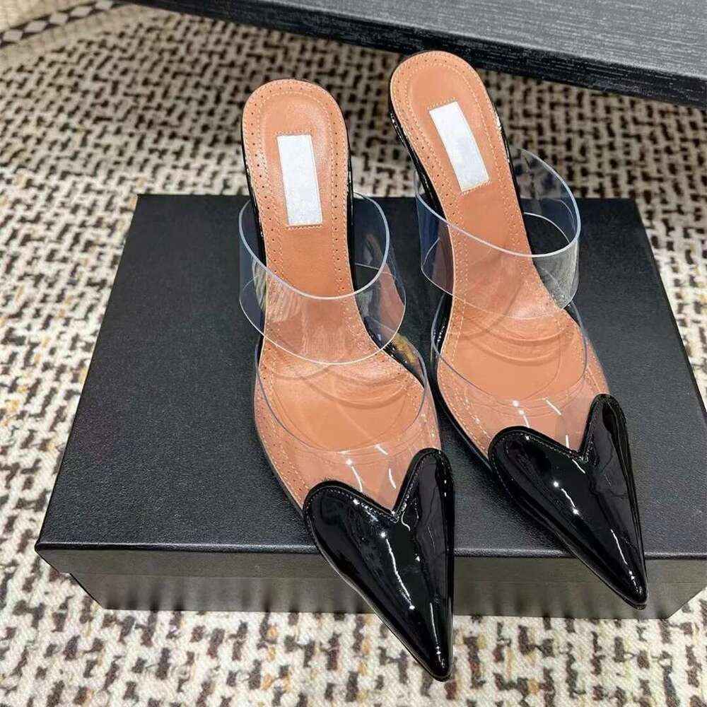 Designer Brand Shoes Genuine Leather High Sexy Sandals Women's Summer New Slim Heel Slippers for Outwear Trend