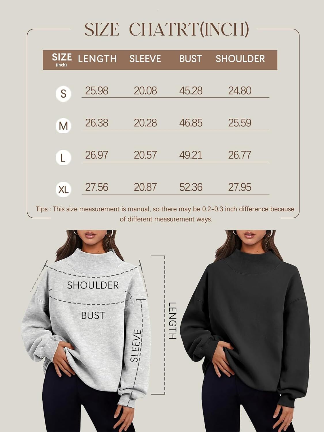 Womens Oversized Sweatshirts Turtleneck Pullover Long Sleeve Hoodies Tops Fall Outfits 2024 Clothes