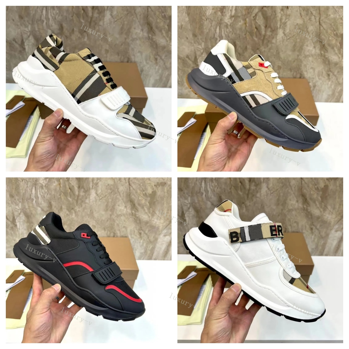 Designer Sneakers Striped Shoes Men Trainers Women Checked Sneakers Platform Lattice Casual Shoes Flats Trainer Classic Outdoor Check Trainers