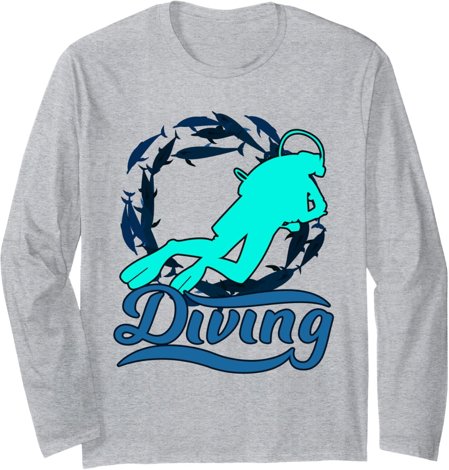 Long Sleeve Shirts for Men sweatshirt Diving With Sharks At The Sea Diving Gift Long Sleeve Tee Streetwear Casual tops clothes