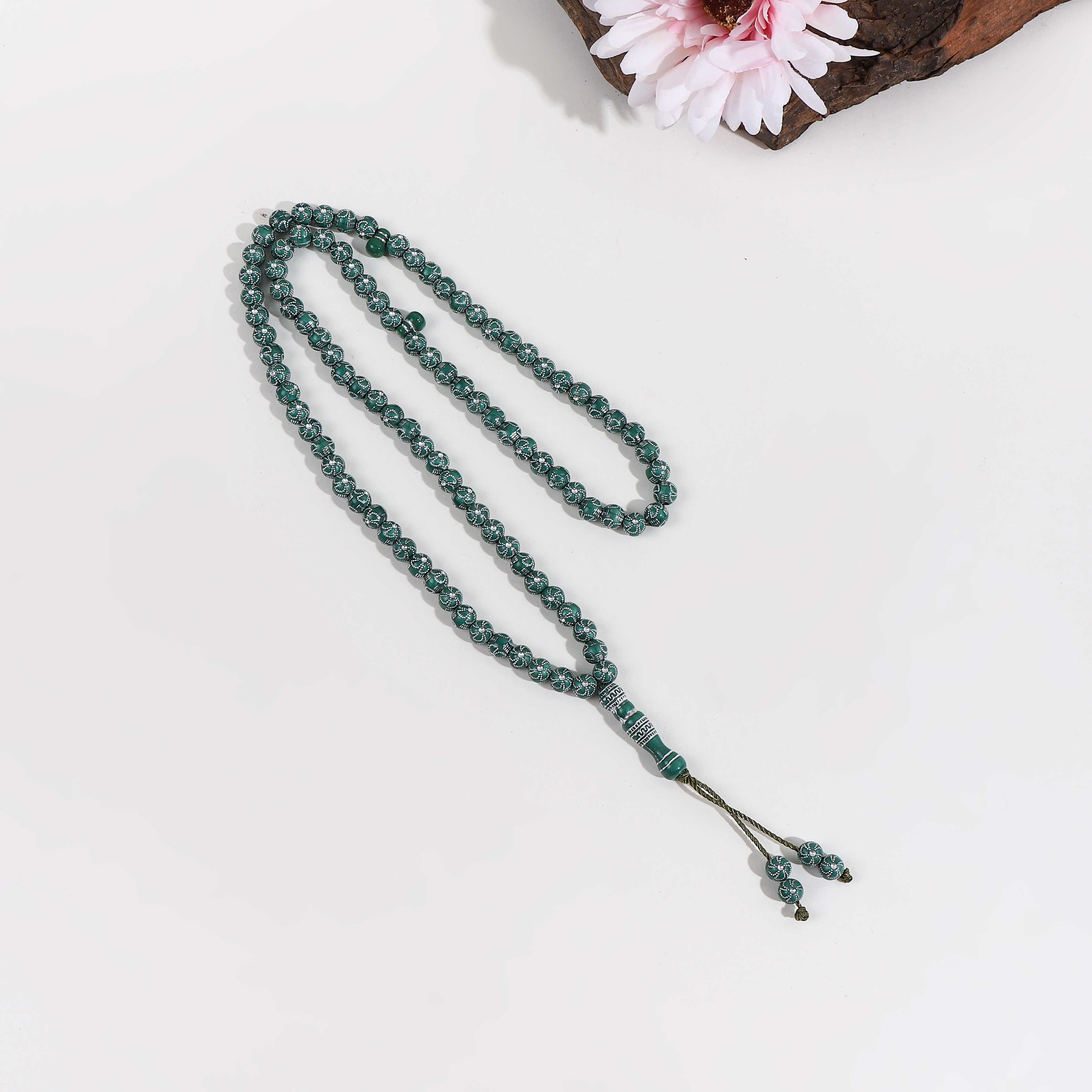 Exquisite men's bracelet with 99 acrylic beads, a must-have for summer and luxurious A25-99C knotted electroplating style