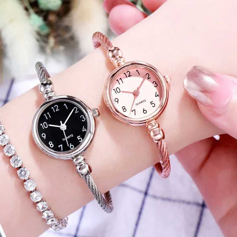 Women Watches Small Gold Bangle Bracelet Watch Stainless Steel Retro Ladies Quartz Wristwatch Fashion Casual Thin Chain WatchesX240923