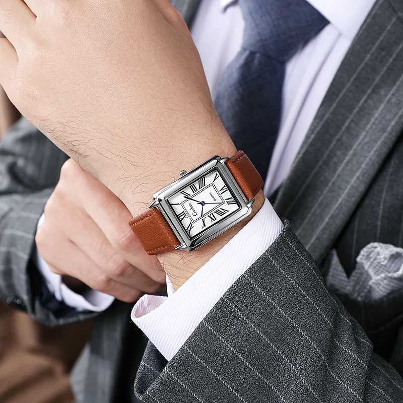 Fashion Mens Quartz Wristwatch Leather Strap WatchX240923