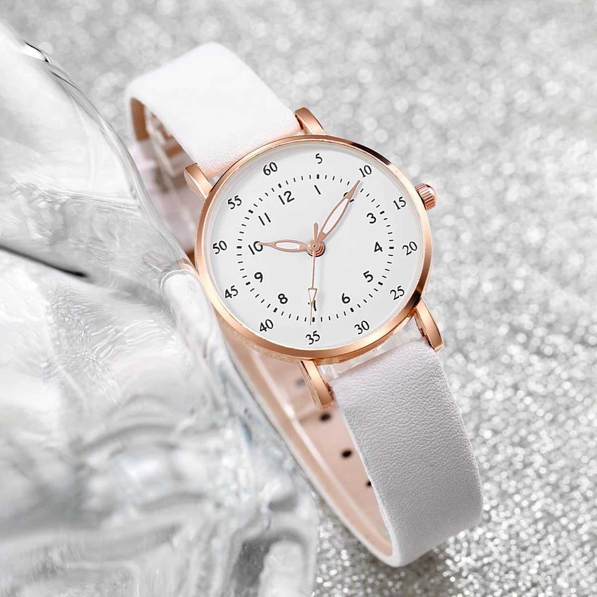 5pcs/set Fashion Women Leather Strap Analoge Watch Love Heart Jewelry SetX240923