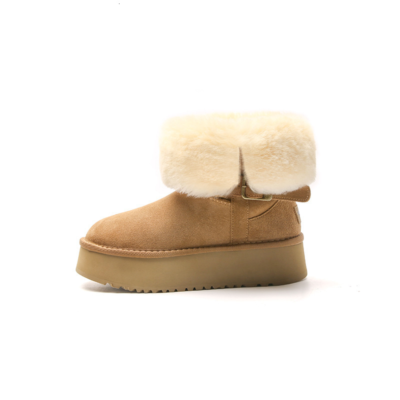 Thick Soled Snow Boots 2024 New Winter With Plush And Thickened Northeast Cotton Shoes