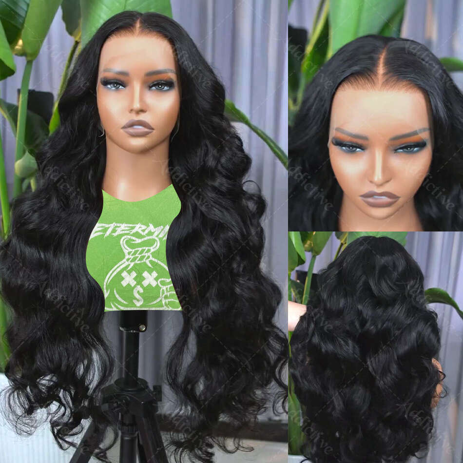 30 40 inch Body HD Front Wigs Human Hair 250 Density Brazilian Water Wave 13x4 Transparent Lace Frontal Wig For Women