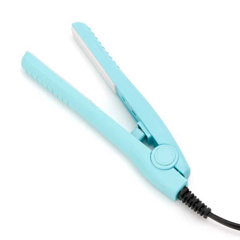 New Hot Mini Portable Black Pink Blue Ceramic Iron Straight Hair Curler CL240923