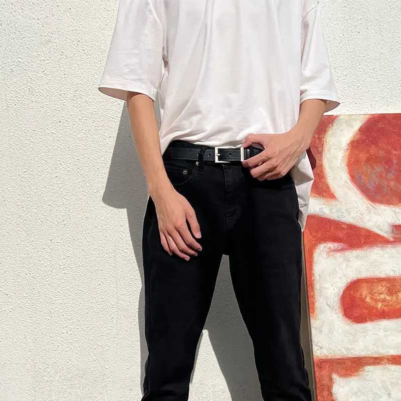mens belt simple trend fashion commuter Hong Kong style pants belt male Korean version of the student personality pants beltX240923