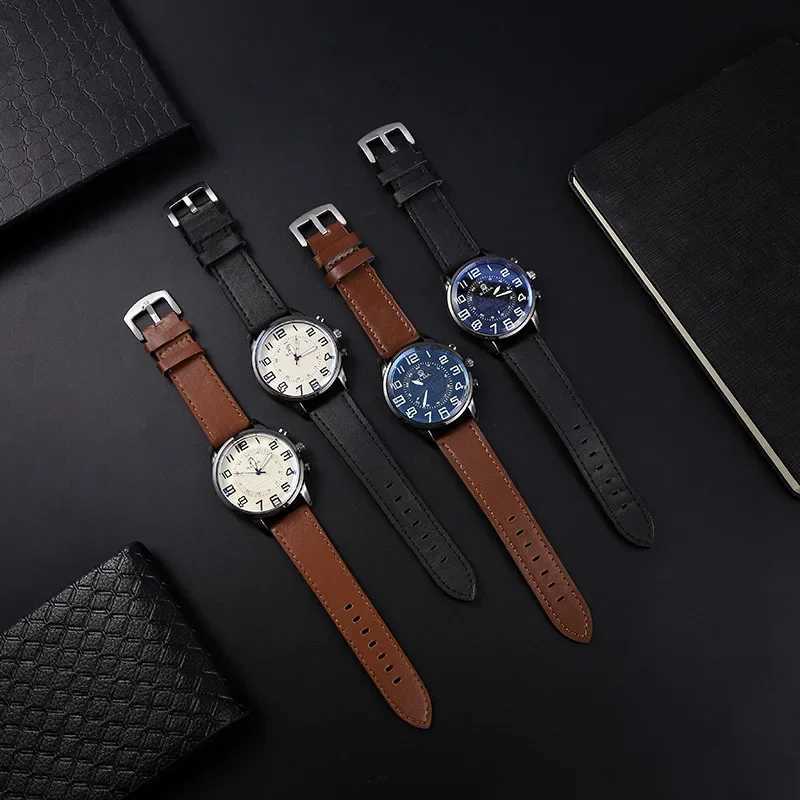 Mens Exquisite Male Leather Quartz Wristwatch Business Gentle Clock Casual Watch Elegant Relogio Masculino Fashion Saati GiftX240923