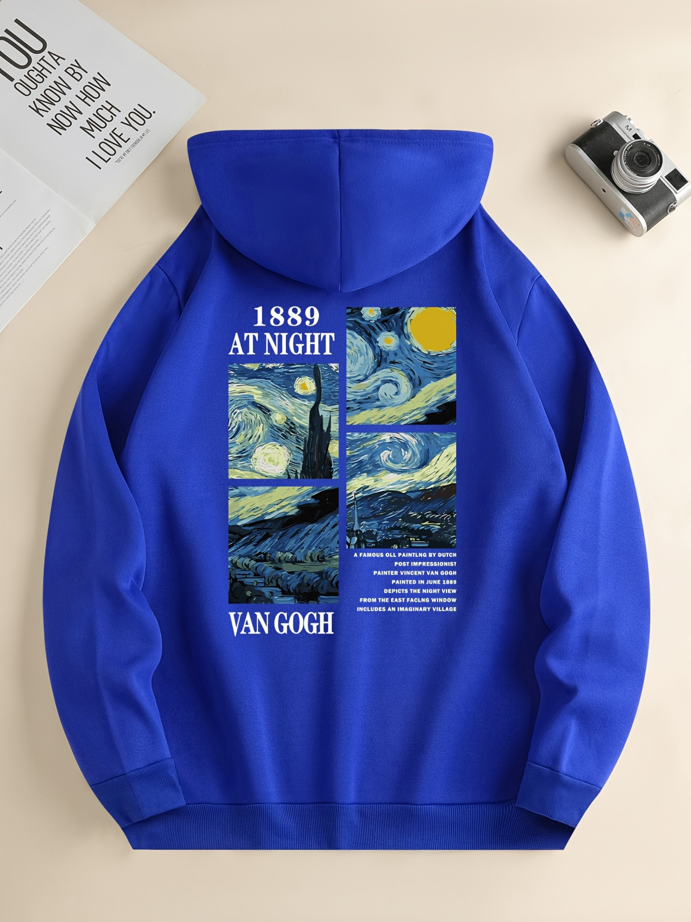 Starry Sky Art Print Men's Long Sleeve Hoodie, Drawstring Hooded Sweatshirt With Kangaroo Pocket, Casual Comfy Versatile Top For Autumn & Winter