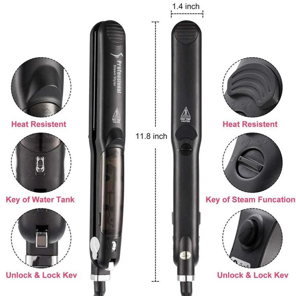 Steam straightener professional salon ceramic tourmaline steam straightener CL240923