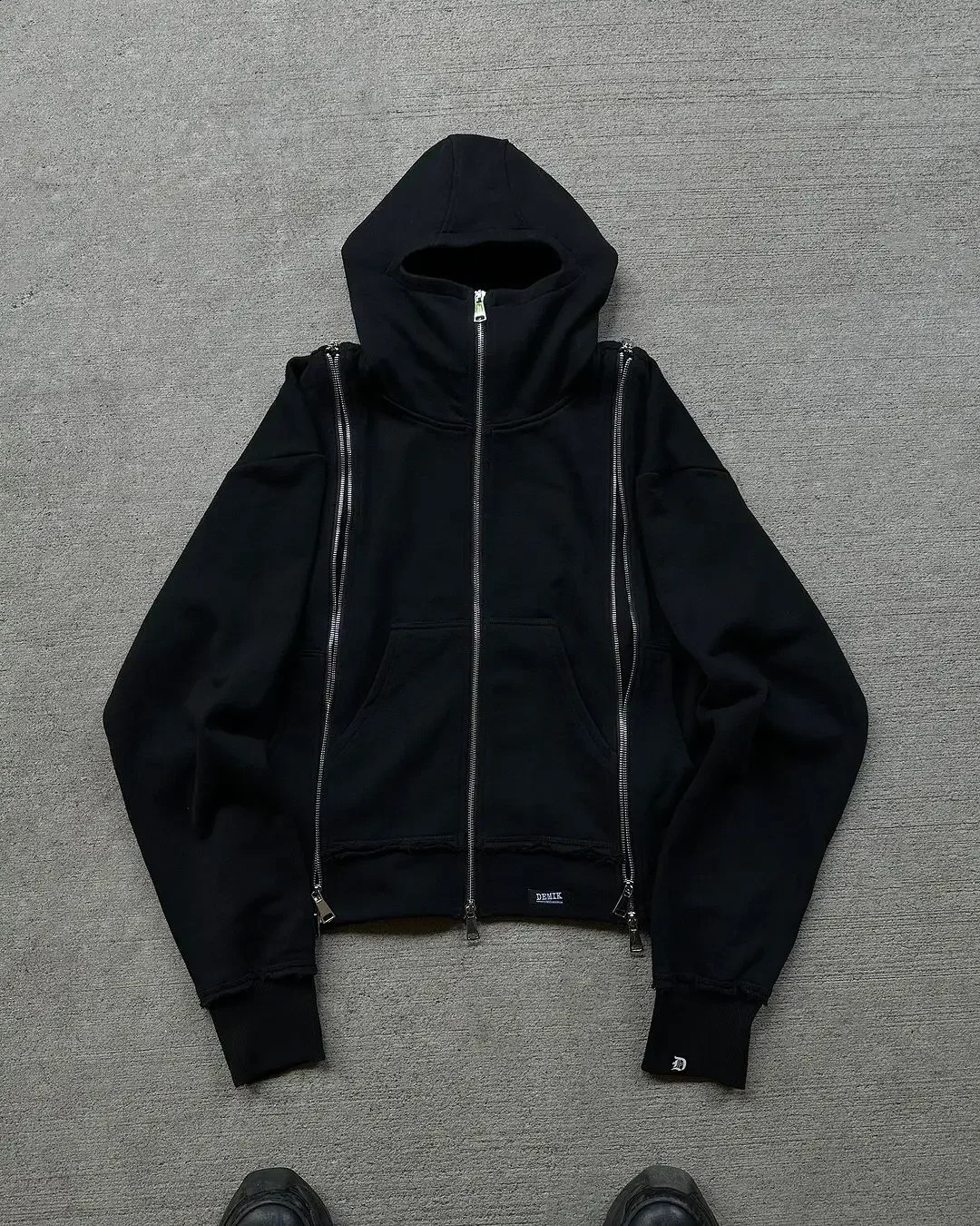 American style zipper cardigan hoodie American style unisex multi-zip casual sports high street hip hop streetwear hoodie set 240911